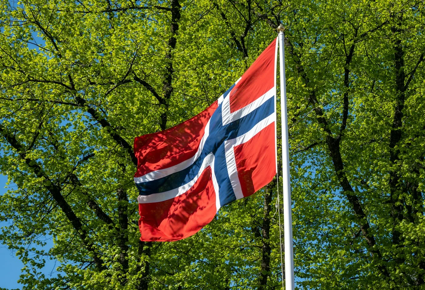 Norsk flagg i vinden