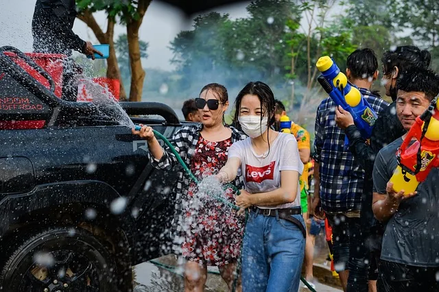 Songkran festival i Thailand