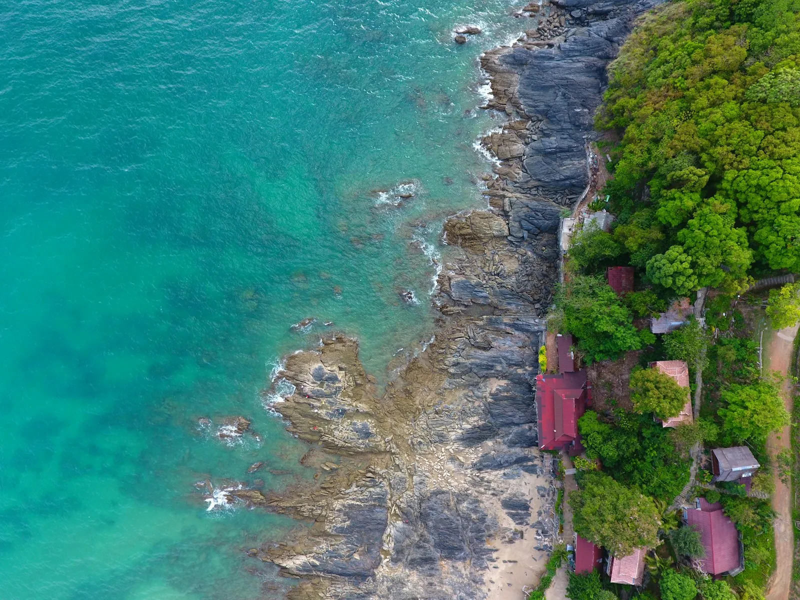 Kystlinjen på Koh Lanta sett fra luften