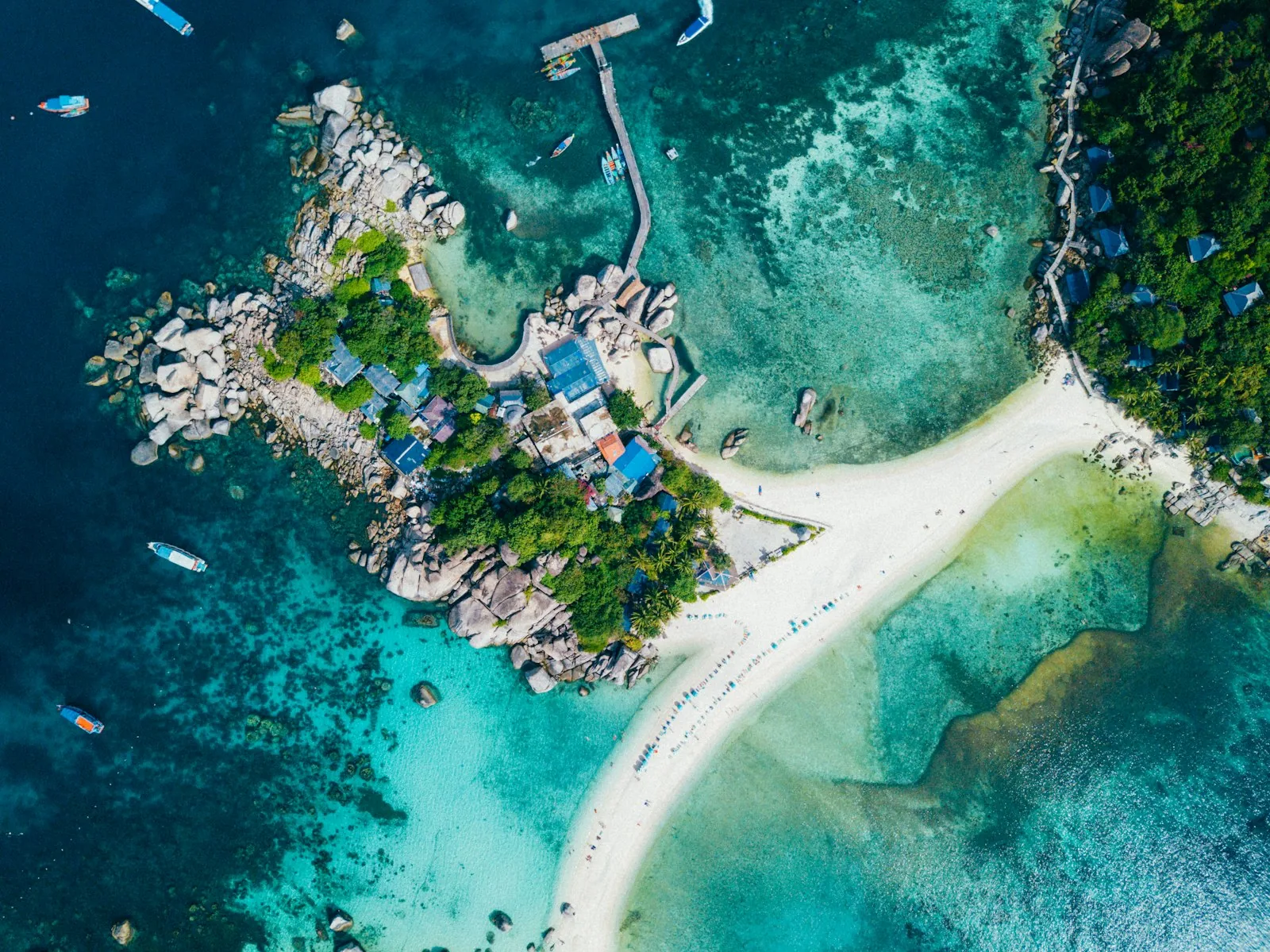 Koh Nang Yuan ved Koh Tao sett fra luften